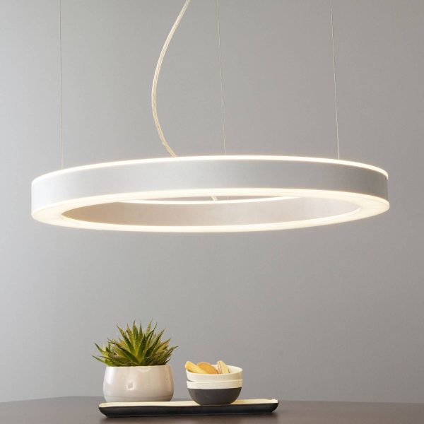 Arcchio Pietro LED-hængelampe, sølv, 70 cm, 90 W