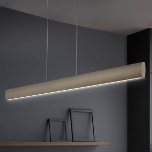 Runa LED-hængelampe, bronze, længde 92 cm