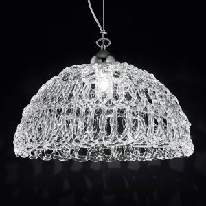 Transparent glas-hængelampe Cobweb