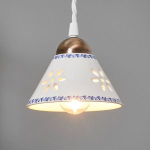 Hængelampe NONNA i hvid keramik