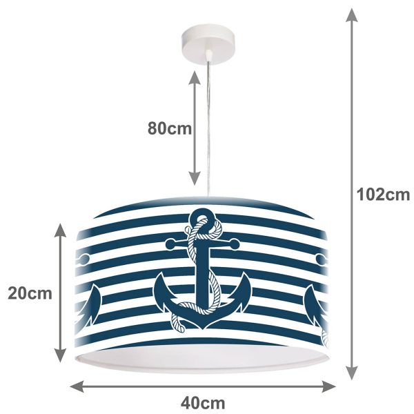 Ahoi maritim hængelampe med ankermotiv