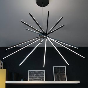 Shanghai LED-hængelampe, 8 lyskilder, 4.000 K sort