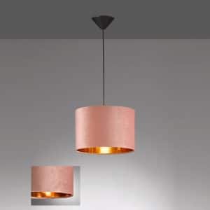 Aura hængelampe med fløjlsskærm, Ø 30 cm, rosa