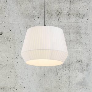 Dicte hængelampe, håndbundet, Ø 40 cm, hvid