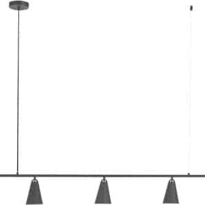 Genara, Hængelampe, moderne, nordisk, industrielt, metal by Laforma (H: 150 cm. x B: 10 cm. x L: 120 cm., Sort)
