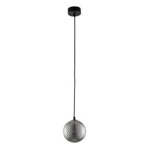 TK Elena loftlampe, rund - grafit glas og sort metal