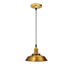 Vintage hængelampe, pendel i industriel stil, 26 cm, messing