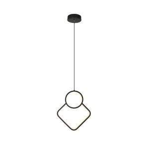 12W LED Hængelampe - Metal, L280xH1800mm, 3000K, Sort, Hus. - Kulør : Varm