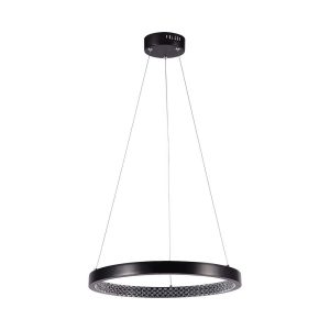19W hængelampe - LED, 40cm, 3000K, krystal akryl, indvendig, sort, hus. - Kulør : Varm