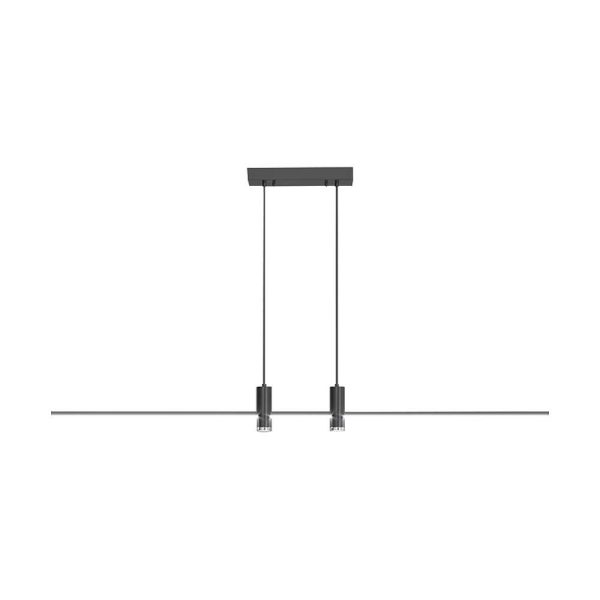 19W hængende lampe - LED, 80x100cm, 4000K, sort hus - Kulør : Neutral