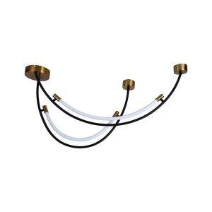 20W Hængelampe - LED (L100x60cm), 3000K, Sort+Messing, Hus. - Kulør : Varm