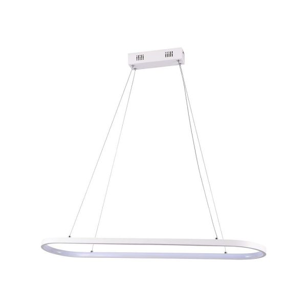 24W Hængelampe - LED, 80x20x100cm, 3000K, Hvid, Hus. - Kulør : Varm