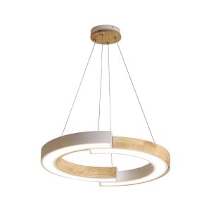 32W Hængelampe - LED, 43x100, 4000K, Hvid, Træ - Kulør : Neutral