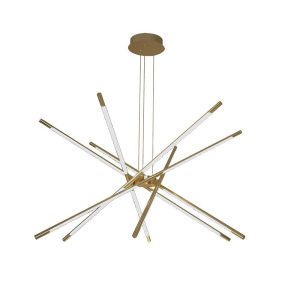 42W LED Hængelampe - Ø85xH31xH120cm, 3000K, Guld, Hus - Kulør : Varm