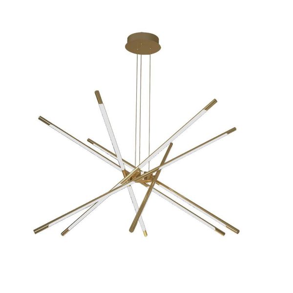 42W LED Hængelampe - Ø85xH31xH120cm, 3000K, Guld, Hus - Kulør : Varm