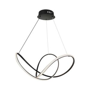 49W LED dekorativ hængelampe - Ø70xH120cm, 3000K, sort, hus. - Kulør : Varm
