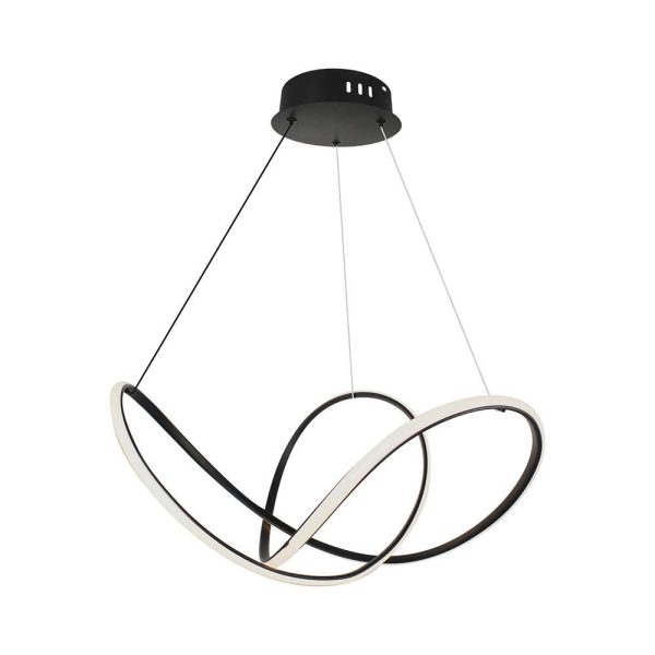 49W LED dekorativ hængelampe - Ø70xH120cm, 3000K, sort, hus. - Kulør : Varm