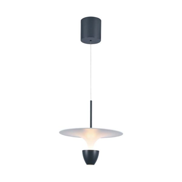 9W LED Hængelampe - 30x320x100cm, 3000K, Hvid+Grå, hus - Kulør : Varm