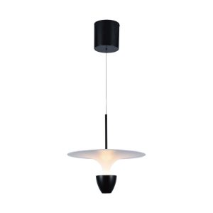 9W LED Hængelampe - 30x320x100cm, 3000K, Hvid+Sort Hus - Kulør : Varm