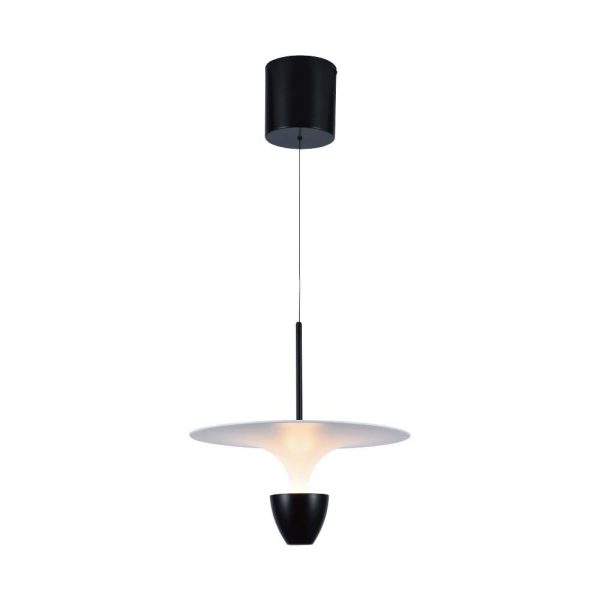 9W LED Hængelampe - 30x320x100cm, 3000K, Hvid+Sort Hus - Kulør : Varm