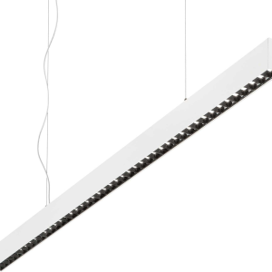 Office, Hængelampe, 30W, LED, hvid/3000 kelvin, aluminium, metal, L1200xHmin95/max1500xB35mm