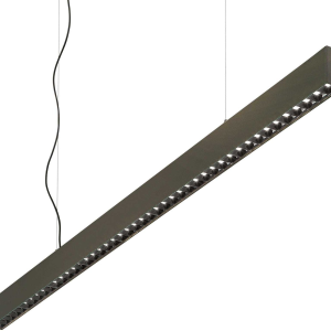 Office, Hængelampe, 30W, LED, sort/3000 kelvin, aluminium, metal, L1200xHmin95/max1500xB35mm