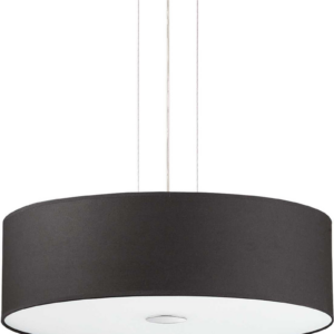 Pendel lampe Ideal Lux Woody hængelampe Ø60 cm sort/krom justerbar højde 24 - 233 cm