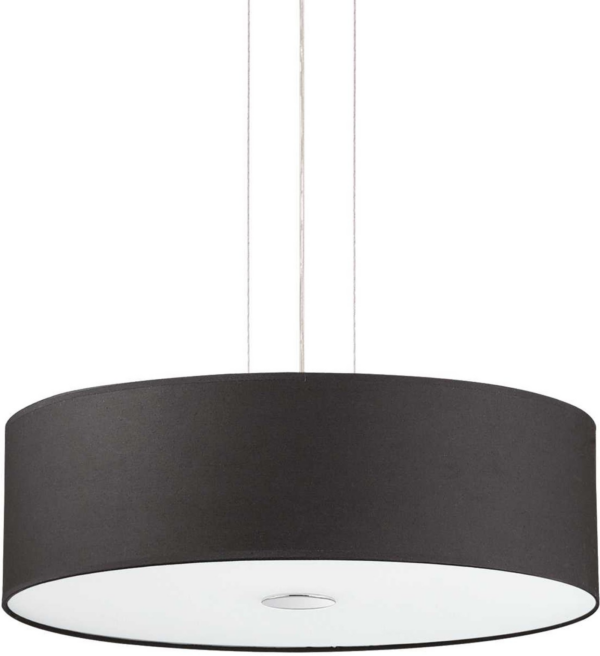 Pendel lampe Ideal Lux Woody hængelampe Ø60 cm sort/krom justerbar højde 24 - 233 cm