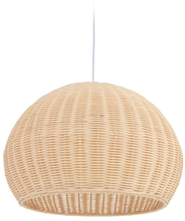 Pendel lampe Kave Home Deyarina - rustik rattan hængelampe natur Ø45 x H30 cm