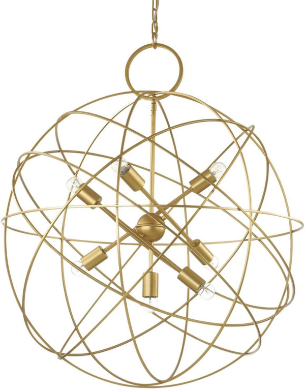 Pendel lampe hængelampe Ideal Lux Konse metal guld satin Ø80 x H126-198 cm
