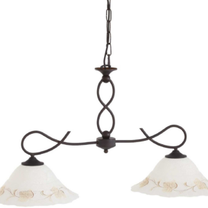 Pendel loftlampe Ideal Lux Foglia - justerbar hængelampe i hvid/sort metal og glas