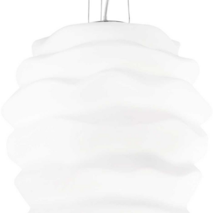 Pendellampe Ideal Lux Karma Ø38 cm justerbar højde 46-240 cm hvid krom glas hængelampe