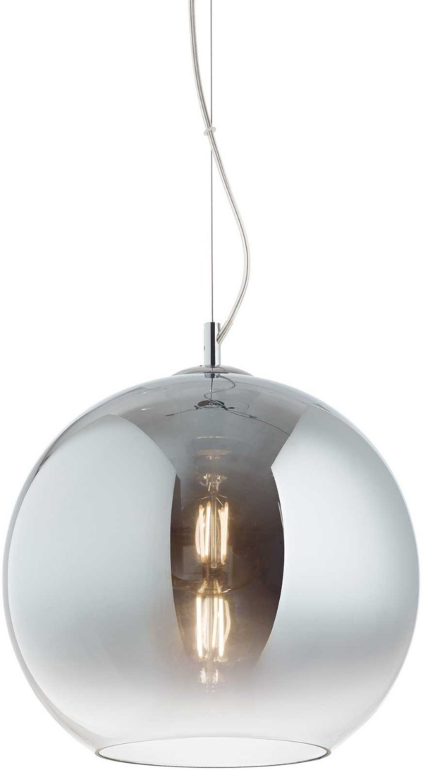 Pendellampe Ideal Lux Nemo hængelampe Ø300 x H320-2410 mm justérbar krom/gennemsigtigt glas