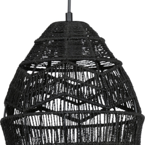 Pendellampe WOOOD Exclusive Adelaide - sort papirreb hængelampe Ø25 cm, dæmpbar