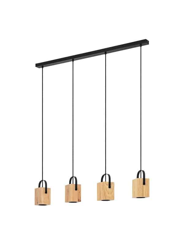 EGLO AYLES LANGBORD 4L GU10 SORT/TRÆ FSC